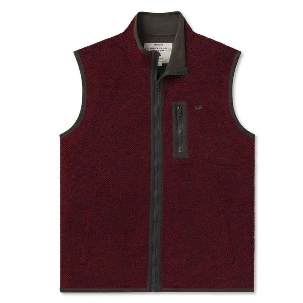 Southern Marsh Men’s Highland Alpaca Full Zipper Vest Maroon Size M